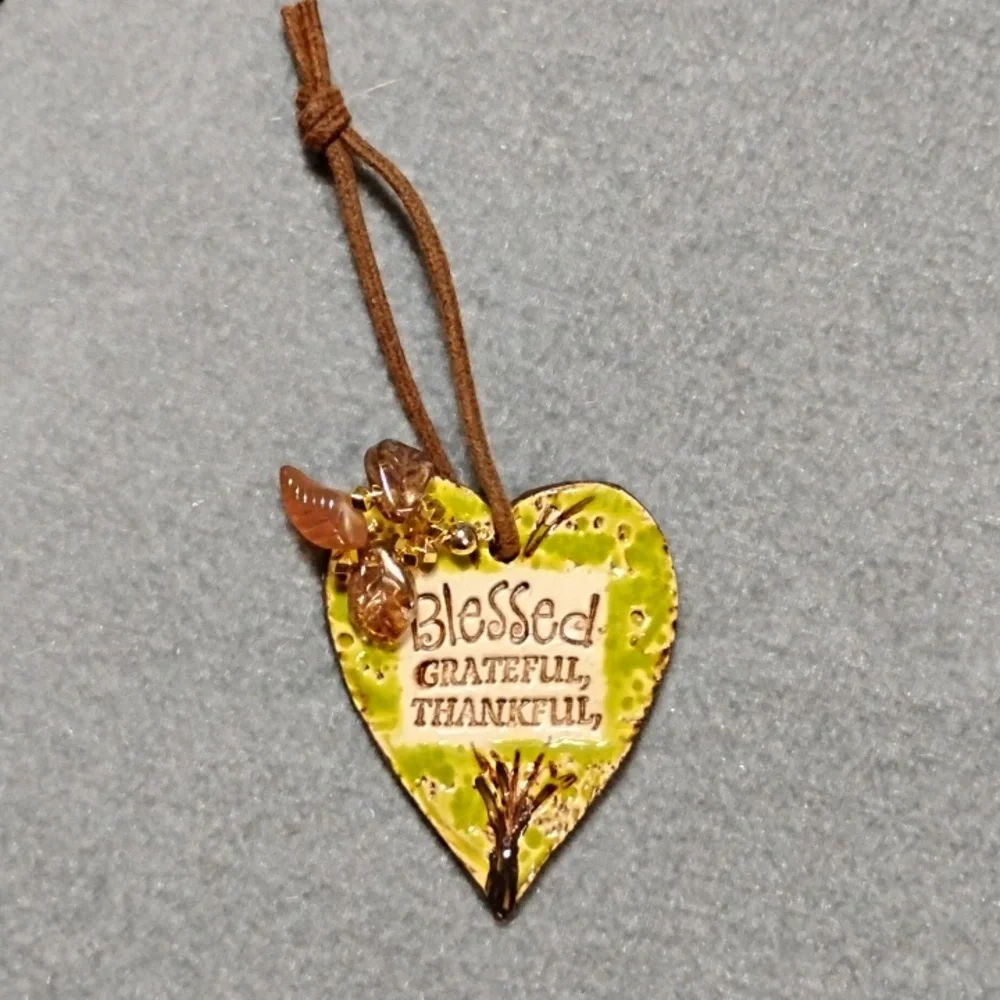 Hand Crafted Heart Ornament with Inspirational Words - Picture 2 of 4